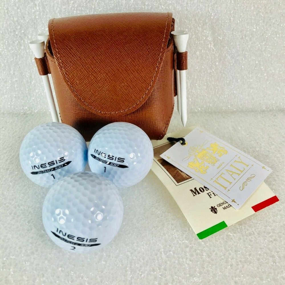 Moscardini Firenze Golf Pouch 3 Balls 2 Tees NWT